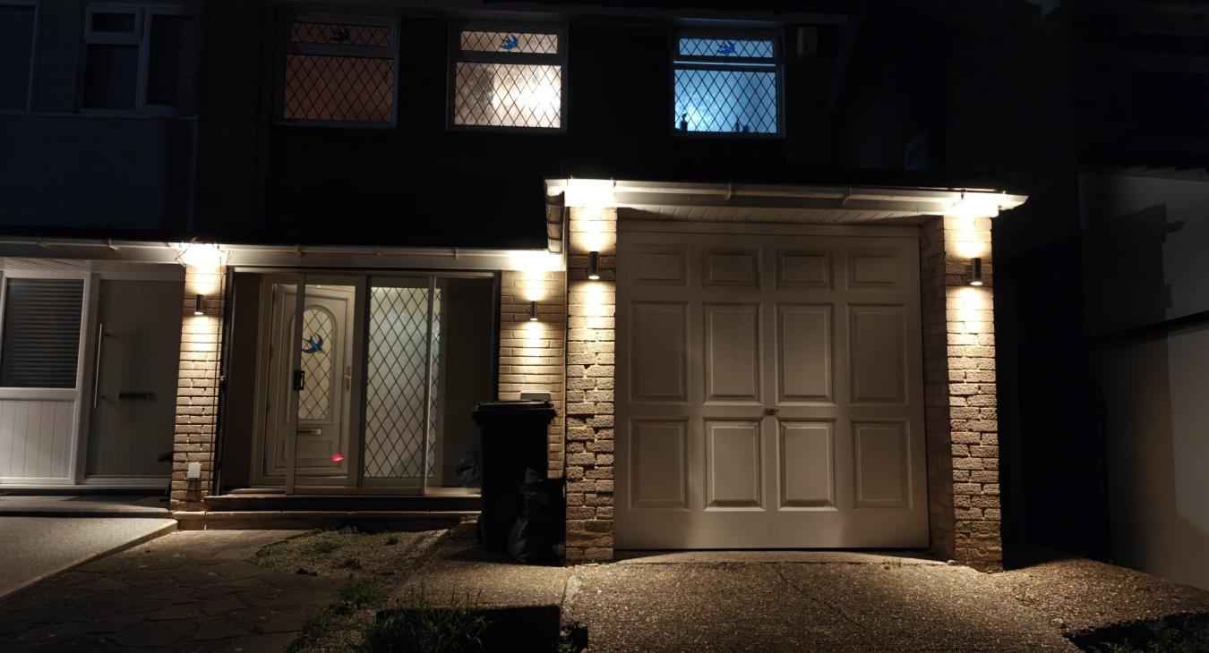 Outdoor lighting installed by BTM Solutions in Essex