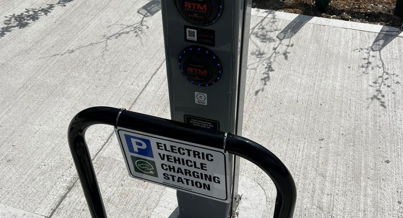 EV Car Charging Point With Crash Bay Protection, Essex