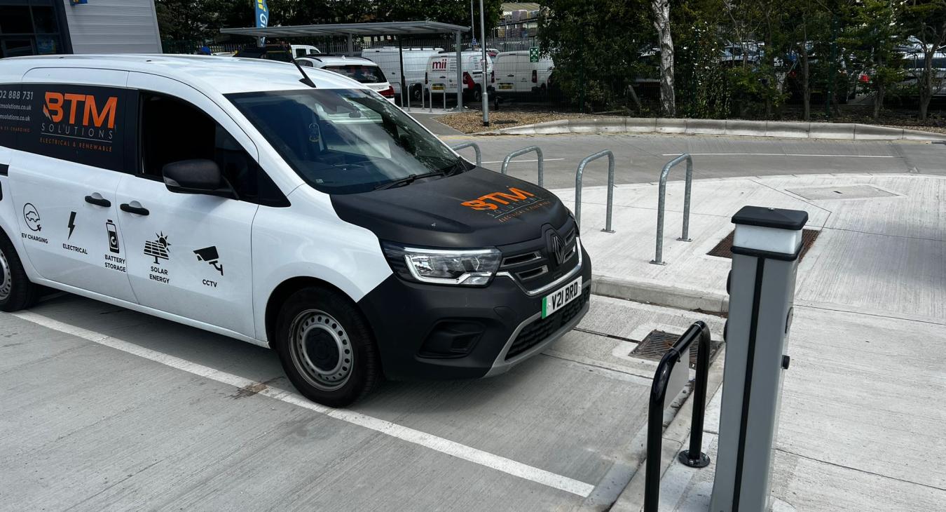 EV Car Charging Point With Crash Bay Protection, Essex